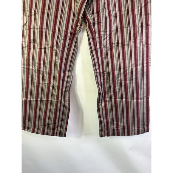 Vintage 90s Linen Silk Rainbow Stripe Baggy Pants Grunge - Picture 4 of 7